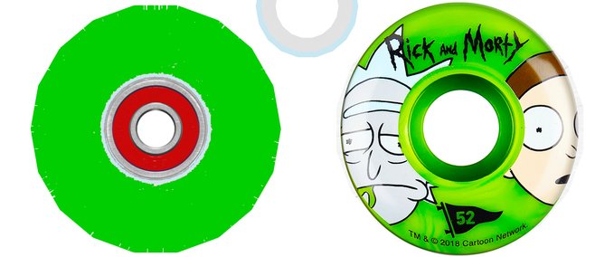 Real Brand Rick and Morty Wheels High Gloss 2 versions Skater XL mod