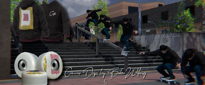 Fakeskate Brand Cafe - Canvas Drip Collection by: Boba Wutang Skater XL mod