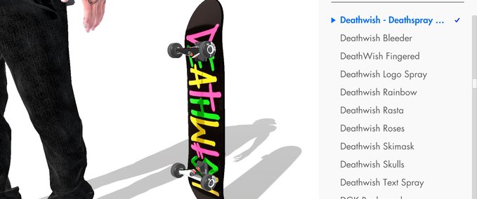 Real Brand Deathwish - Deathspray Multi OG Deck Skater XL mod