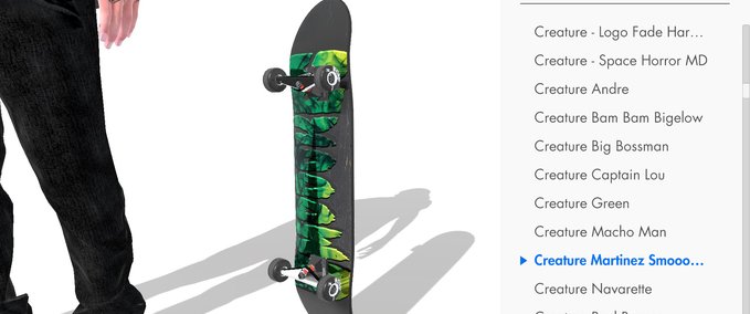 Real Brand Creature - Martinez Smoookes Deck Skater XL mod