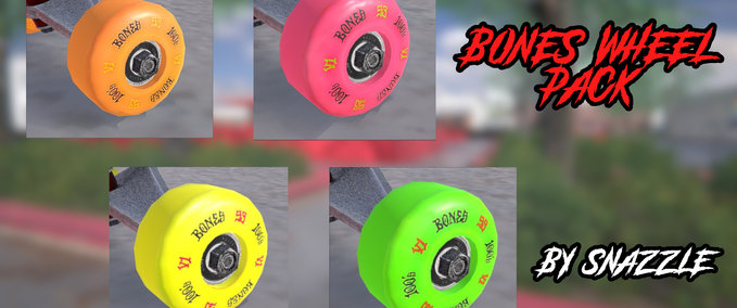 Gear Bones Colored Wheel Pack By Snazzle Skater XL mod