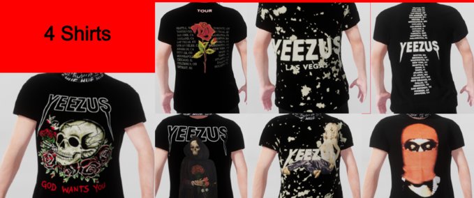 Gear Kanye West - Yeezus Tour Shirt Pack Skater XL mod