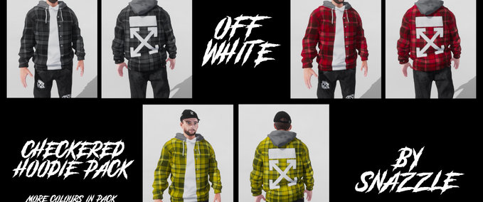 Gear Off White Checkered Hoodie Pack Skater XL mod