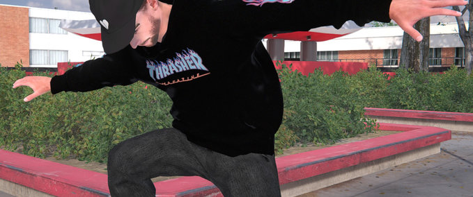 Gear Thrasher Black & Purple Hoodie Skater XL mod
