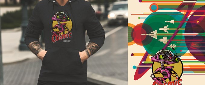 Gear Cosmic Robot Logo Hoodies... A Goof Design Skater XL mod