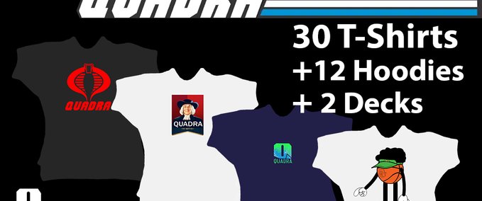Gear Quadra Skateshop - T-shirt Pack vol 1 Skater XL mod