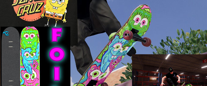 Gear Santa Cruz SpongeBob FOIL Deck Skater XL mod