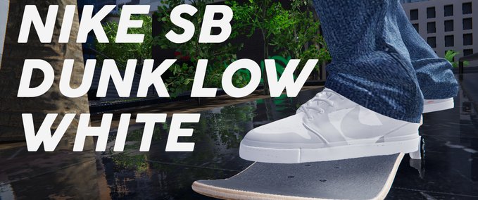 Gear NIKE SB DUNK LOW WHITE Skater XL mod