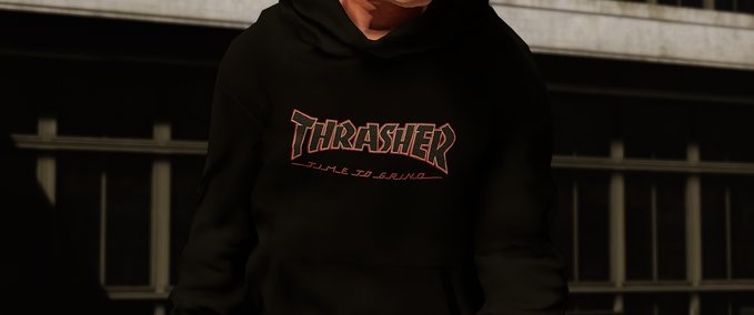 Gear Black Thrasher Hoodie Skater XL mod