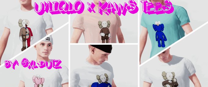 Real Brand Kaws x Uniqlo Tee Pack Skater XL mod