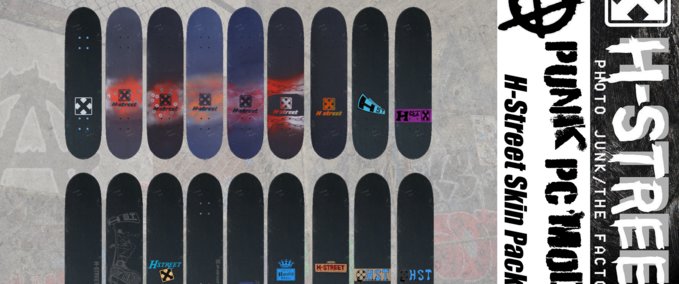 Other H-Street Skin Pack - Griptape (50+) Skater XL mod