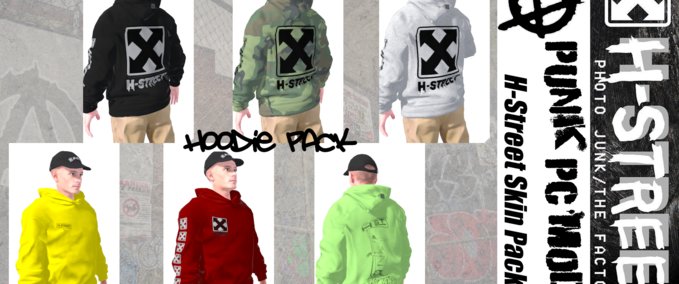 Other H-Street Skin Pack - Hoodies Skater XL mod