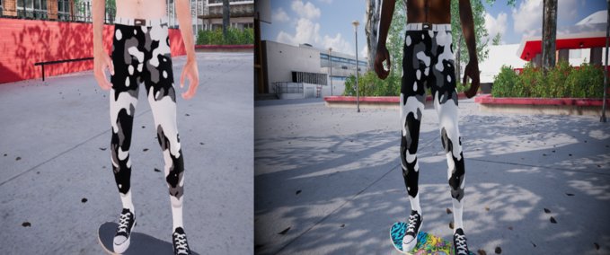 Gear Black/White camo pants with socks Skater XL mod