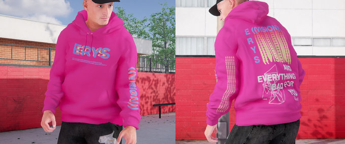 Gear Erys Vision Tour Hoodie Pink Skater XL mod