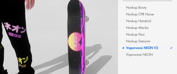 Deck Vaporwave Neon V2 Skate Skater XL mod