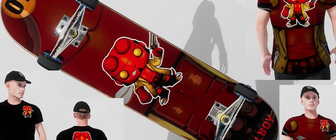 Gear HellBoy [Foil] Deck & 2 Shirts Skater XL mod