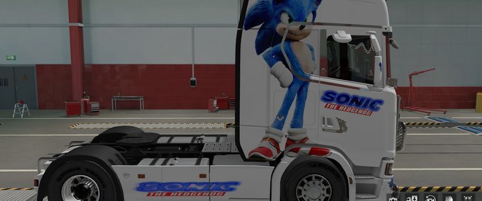 Skins Scania S | Sonic The Hedgehog | 4x2 & 6x3 Skin + Mighty Griffin Anbauteile  Eurotruck Simulator mod