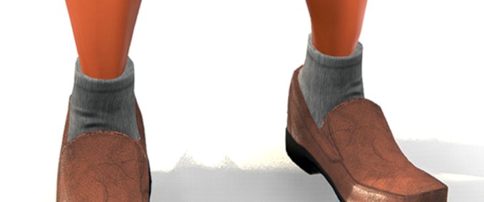 Brown Slip on Shoes Mod Image