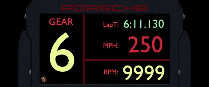 GT AC Porsche Road Car Display Dashpanel mod