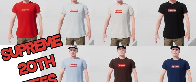 Gear Supreme 20th Anniversary Box Logo Tees Skater XL mod