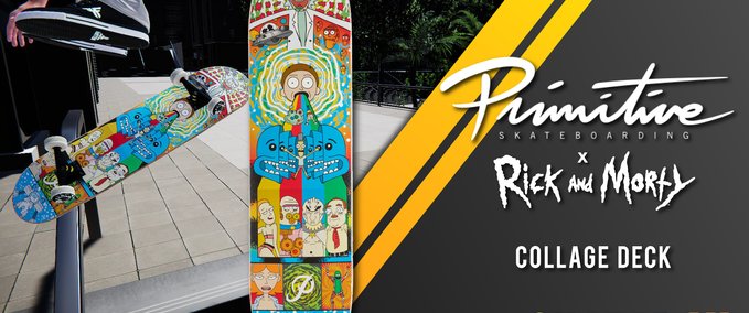 Gear Primitive x Rick & Morty Collage Deck [Urban_Fox] Skater XL mod