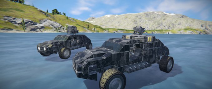 Blueprint Military car (with automatic turret) Space Engineers mod