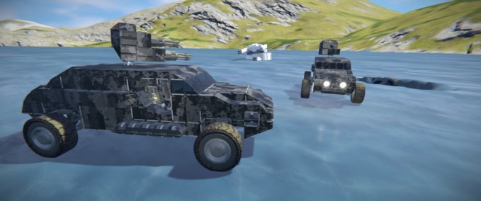 Blueprint Military car (with manual turret) Space Engineers mod