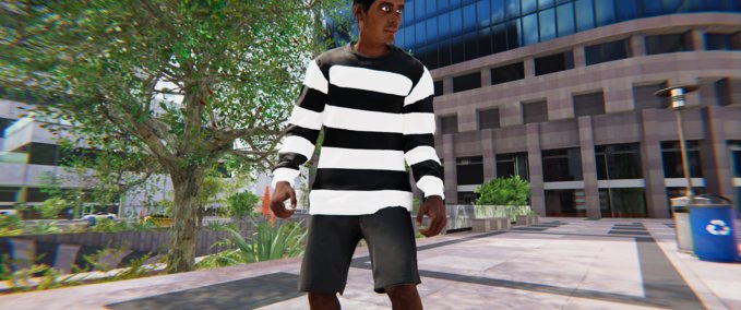 Gear black/white striped sweater Skater XL mod