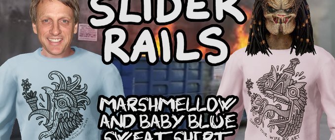 Gear SLIDERRAILS - Marshmellow and Baby Blue Sweatshirt Skater XL mod