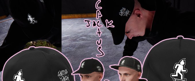Travis Scott CactusJack Skate Hat Black (Dad+snap) Mod Image