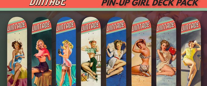 Deck Vintage Pin-Up Girl Deck Pack Skater XL mod