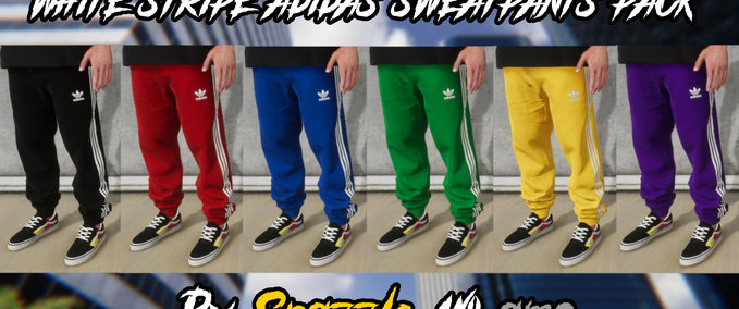 Gear Adidas White Stripe Sweatpants Pack Skater XL mod