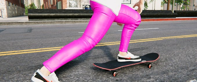 Pants PINK  LEATHER LEGGING Skater XL mod