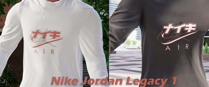 Gear Nike Jordan Legacy 1 pack Black and White Skater XL mod