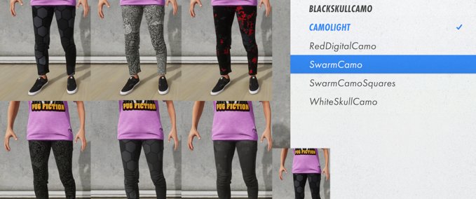 Fakeskate Brand Female Mixed Camo Pants Set For SkaterXL 1.0.0+ Skater XL mod