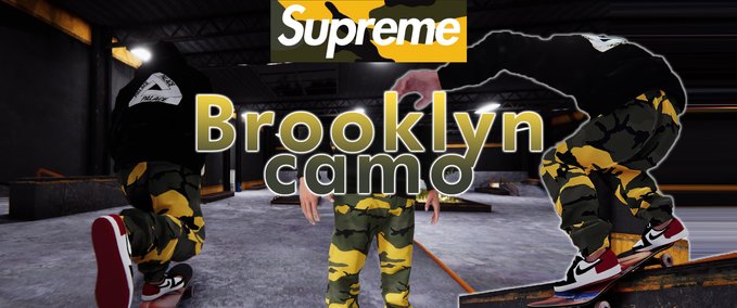 Gear Supreme Brooklyn Camo Pants / Yellow camo Skater XL mod