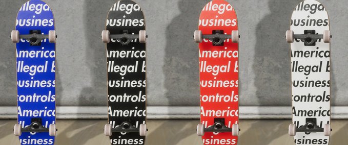 Skater XL: Supreme Illegal Business Controls America Deck Set v