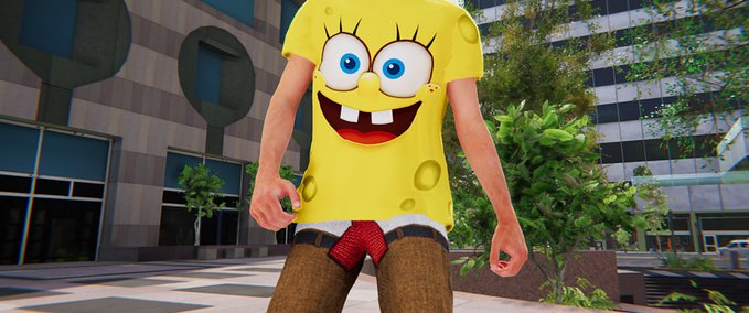 Real Brand Spongebob Shirt and Pants! Skater XL mod