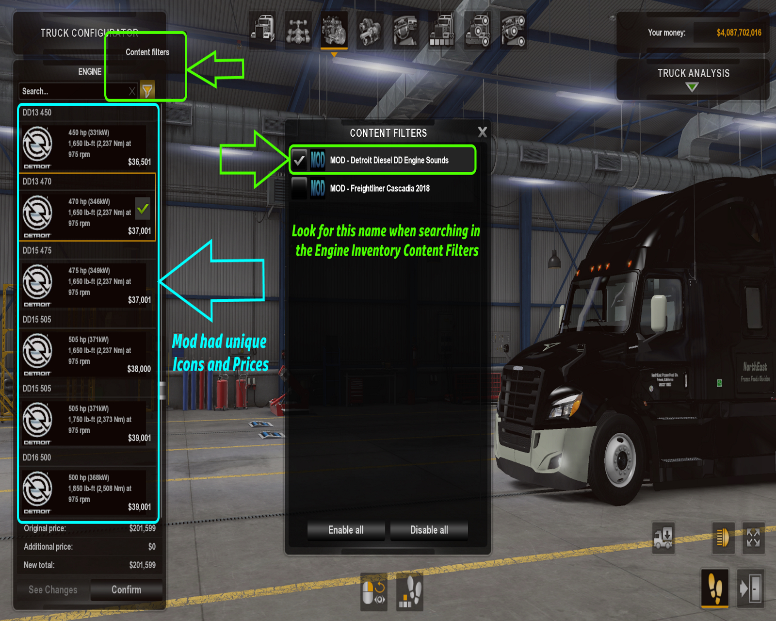 Galimim's Freightliner Cascadia New Detroit Diesel DD13/15/16 Sounds [1.38.x]