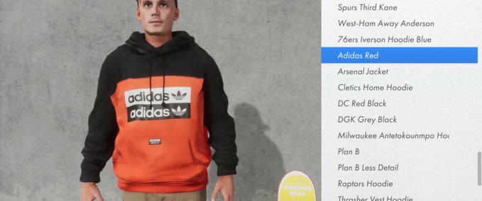 Hooded Sweatshirt Adidas Red Hoodie Skater XL mod