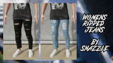 Womens Ripped Jeans Mod Thumbnail