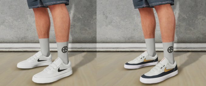 Gear Nyjah Free 2 Shoes (Obsidian/Club Gold) + (White) Skater XL mod
