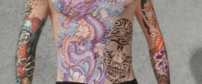 Other Colored and Black Tattoos W/Socks Skater XL mod