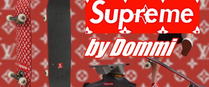 Real Brand Supreme x Louis Vuitton Skateboard (Complete) Skater XL mod