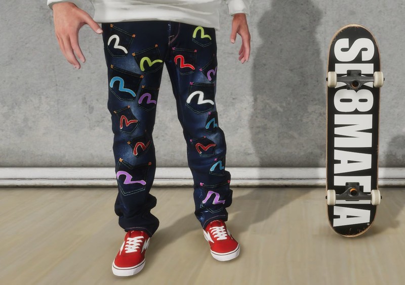 Skater XL: Evisu Multi Pocket Jean v 1.0 Gear, Real Brand, Pants Mod ...