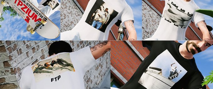 Other FTP Shirt Pack and Deck Skater XL mod