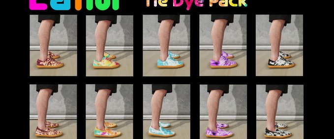 Fakeskate Brand Laim Shoes 'Tie Dye Pack' (Male/Female) Skater XL mod