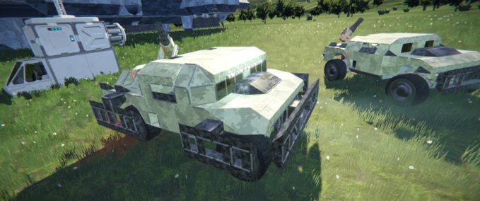 Blueprint Slow Heavy Armed truck 2seat Space Engineers mod