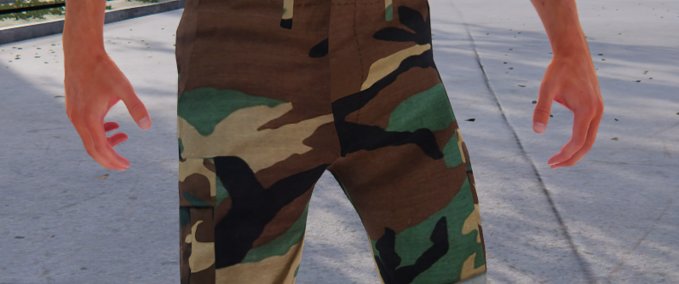 Gear Coat N Terry cuffed camo shorts Skater XL mod