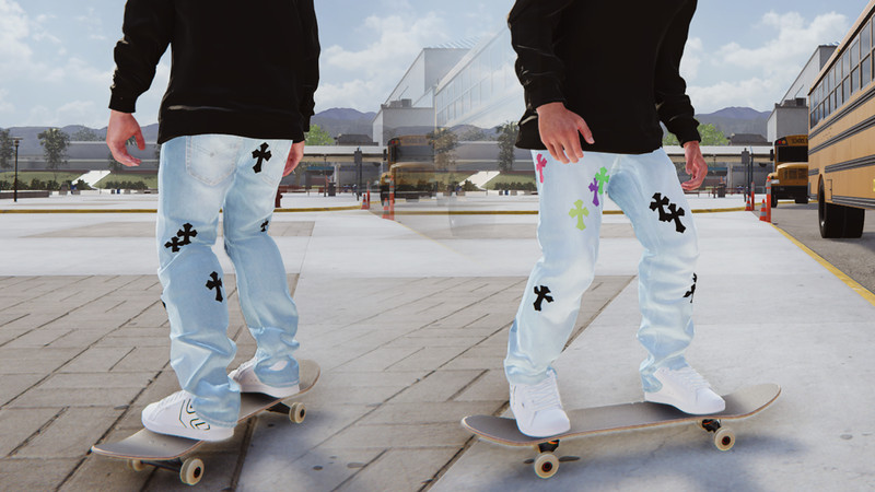 Skater XL: Chrome Hearts Levi's Denim - Multicolor v  Gear, Real  Brand, Pants Mod für Skater XL